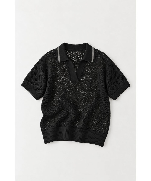 marjour(マージュール)の「LINE MESH POLO KNIT(ニット/セーター・レディース・ブラック/ブラウン・M)」の10枚目の写真