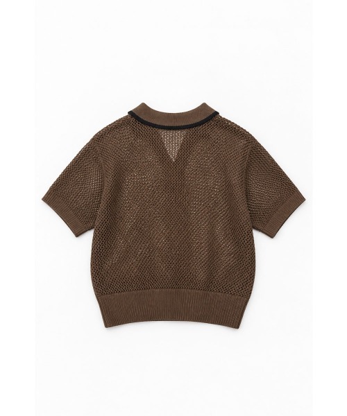 marjour(マージュール)の「LINE MESH POLO KNIT(ニット/セーター・レディース・ブラック/ブラウン・M)」の11枚目の写真