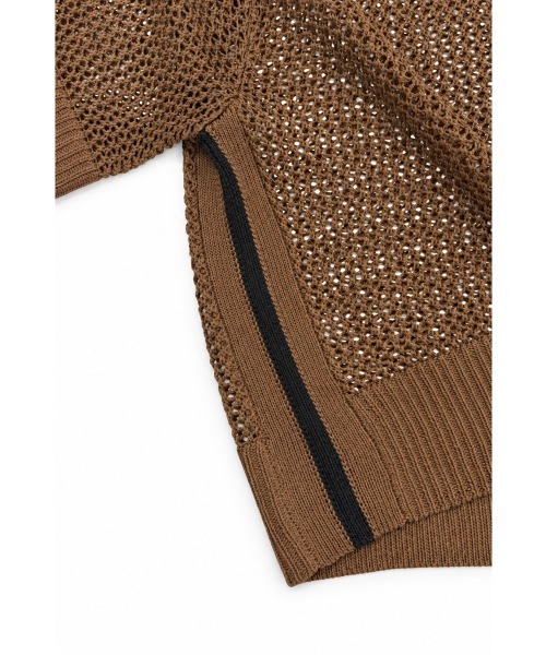 marjour(マージュール)の「LINE MESH POLO KNIT(ニット/セーター・レディース・ブラック/ブラウン・M)」の13枚目の写真