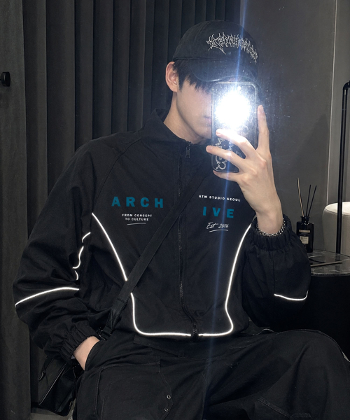 ARTISTWEAR（アーティストウェア）の「アーカイブデップ ラグランパイピングウインドブレーカー（ナイロンジャケット・レディース・ブラック・SMALL/MEDIUM/LARGE/X-LARGE/XX-LARGE）」の4枚目の写真