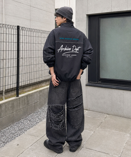 ARTISTWEAR（アーティストウェア）の「アーカイブデップ ラグランパイピングウインドブレーカー（ナイロンジャケット・レディース・ブラック・SMALL/MEDIUM/LARGE/X-LARGE/XX-LARGE）」の5枚目の写真