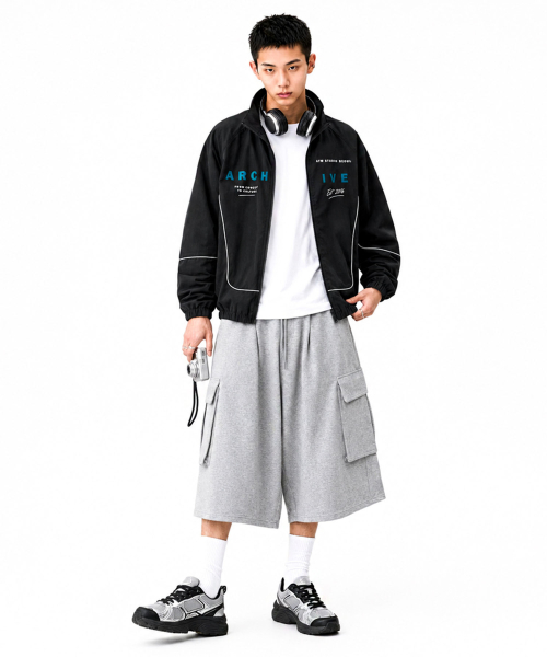 ARTISTWEAR（アーティストウェア）の「アーカイブデップ ラグランパイピングウインドブレーカー（ナイロンジャケット・レディース・ブラック・SMALL/MEDIUM/LARGE/X-LARGE/XX-LARGE）」の8枚目の写真
