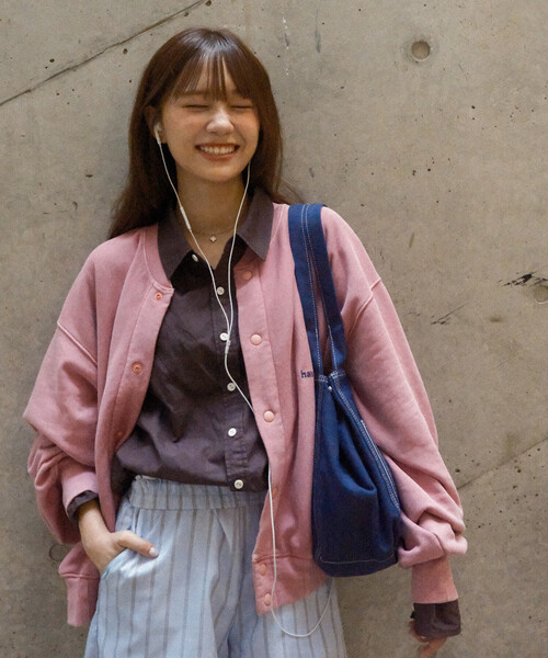 FREAK'S STORE(フリークスストア)の「havehad × FREAK'S STORE/ハブヘッド スナップカーディガン/クルーネック スウェット カーディガン(スウェット・レディース・チャコールグレー・フリ-)」の2枚目の写真