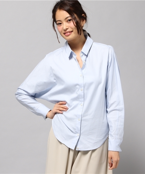 LIMITLESS LUXURY（リミットレスラグジュアリー）の「BIGドロップシャツ◆（シャツ/ブラウス・レディース・ホワイト/ネイビー/サックスブルー・FREE）」の5枚目の写真