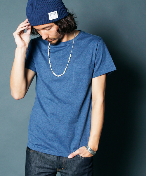 Magine（マージン）の「CLASSIC CTN C/N PKT TEE：クラシックコットン クルーネックポケットTEE（Tシャツ/カットソー・メンズ・ブラック/ホワイト/グレー/ブルー/ネイビー・48/46/44）」の5枚目の写真