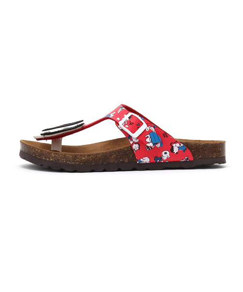 BOOFOOWOO(ブーフーウー)の「スヌーピー顔赤いサンダル(サンダル・キッズ・レッド・20/18/15 /19/21/22/17/16)」の2枚目の写真