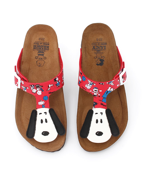 BOOFOOWOO(ブーフーウー)の「スヌーピー顔赤いサンダル(サンダル・キッズ・レッド・20/18/15 /19/21/22/17/16)」の8枚目の写真