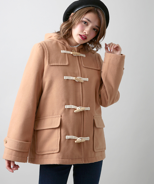 WEGO(ウィゴー)の「WEGO/ダッフルコート(ダッフルコート・レディース・キャメル/レッド/杢グレー/ネイビー・FREE)」の3枚目の写真