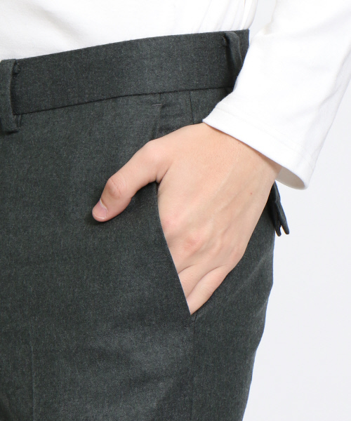 ABAHOUSE（アバハウス）の「【Recency of Mine】サキソニーフラノストレッチパンツ（スラックス・メンズ・チャコールグレー/ダークオリーブ/ベージュ/ネイビー・48/44/46/50）」の10枚目の写真