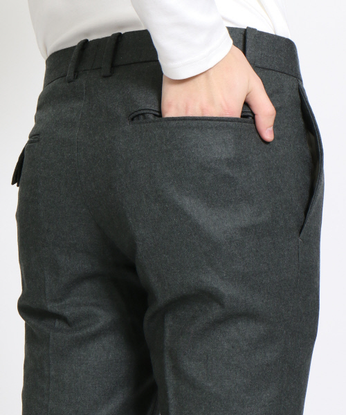 ABAHOUSE（アバハウス）の「【Recency of Mine】サキソニーフラノストレッチパンツ（スラックス・メンズ・チャコールグレー/ダークオリーブ/ベージュ/ネイビー・48/44/46/50）」の11枚目の写真
