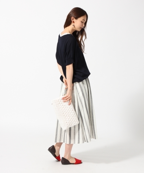 GLOBAL WORK（グローバルワーク）の「【接触冷感】12ゲージ2WAYニットプルオーバー半袖/749769（ニット/セーター・レディース・ネイビー/ダークブルー/レッド系その他/ライトグレー/その他・MEDIUM/LARGE）」の14枚目の写真