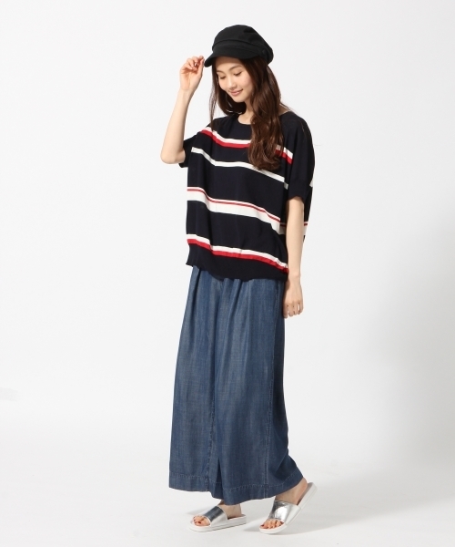 GLOBAL WORK（グローバルワーク）の「【接触冷感】12ゲージ2WAYニットプルオーバー半袖/749769（ニット/セーター・レディース・ネイビー/ダークブルー/レッド系その他/ライトグレー/その他・MEDIUM/LARGE）」の15枚目の写真