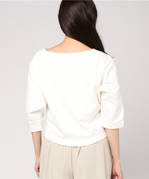 un dix cors（アンディコール）の「SINGLEOUTロゴTシャツ（Tシャツ/カットソー・レディース・オレンジ/ホワイト・ﾌﾘ-）」の8枚目の写真