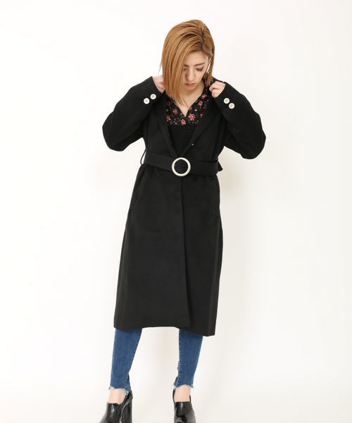 ENVYM（アンビー）の「Ｂｅｌｔチェスターコート（チェスターコート・レディース・ブラック/ピンク/その他/ブラウン・FREE）」の2枚目の写真