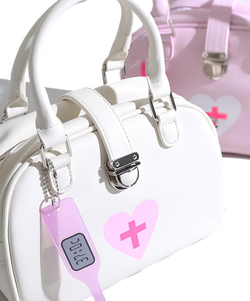 WEGO（ウィゴー）の「WEGO/チャーム付きドクターズミニボストンバッグ