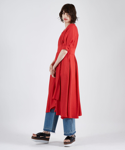 UNITED TOKYO（ユナイテッドトウキョウ）の「カシュクールワンピース（ワンピース・レディース・マルチ/レッド/ブラック・1）」の10枚目の写真