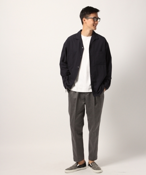 GLOBAL WORK（グローバルワーク）の「コットンレーヨンオープンカラーシャツ/779331（シャツ/ブラウス・メンズ・ベージュ系その他3/ネイビー/サックスブルー/グレー系その他・LARGE/SMALL/MEDIUM/X-LARGE）」の5枚目の写真