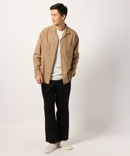 GLOBAL WORK（グローバルワーク）の「コットンレーヨンオープンカラーシャツ/779331（シャツ/ブラウス・メンズ・ベージュ系その他3/ネイビー/サックスブルー/グレー系その他・LARGE/SMALL/MEDIUM/X-LARGE）」の7枚目の写真