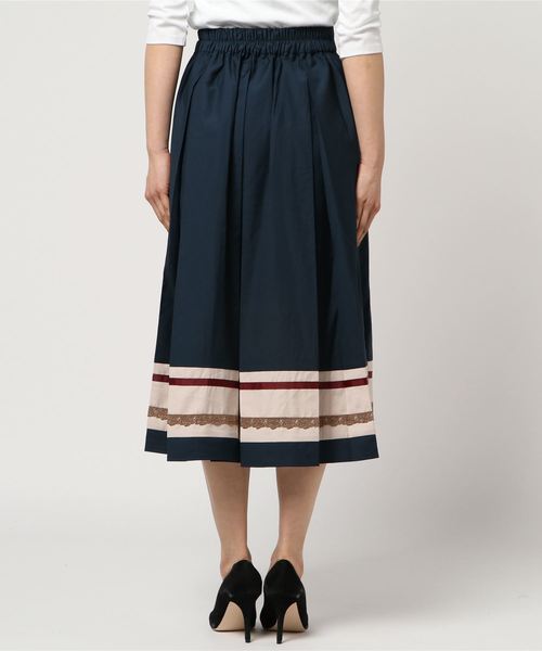 新品 配色 プリーツスカート Aライン バイカラー チェック 水色 サックス シフォンジョーゼットプリーツスカート(裏地あり