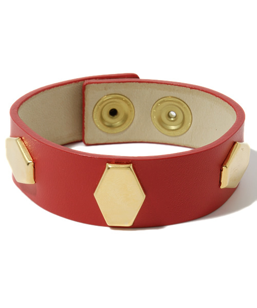 A BATHING APE(アベイシングエイプ)の「POINT HEXAGON WRIST BAND(バングル/リストバンド・メンズ・ブルー/レッド/ブラック・FREE)」の3枚目の写真