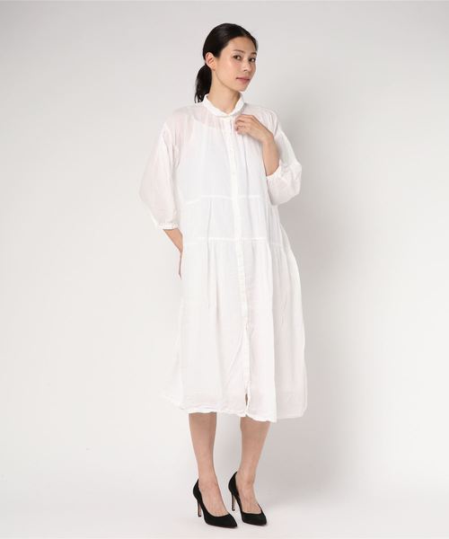 LBC（エルビーシー）の「ボイル製品染めティアードワンピース（ワンピース・レディース・ホワイト/ネイビー/パープル・M/L）」の6枚目の写真