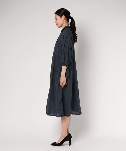 LBC（エルビーシー）の「ボイル製品染めティアードワンピース（ワンピース・レディース・ホワイト/ネイビー/パープル・M/L）」の5枚目の写真