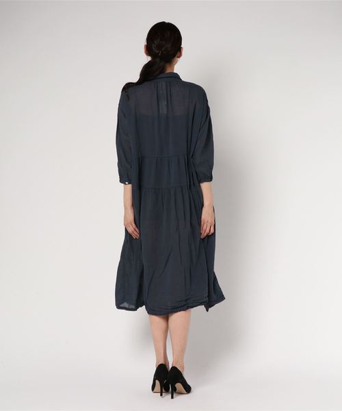 LBC（エルビーシー）の「ボイル製品染めティアードワンピース（ワンピース・レディース・ホワイト/ネイビー/パープル・M/L）」の4枚目の写真