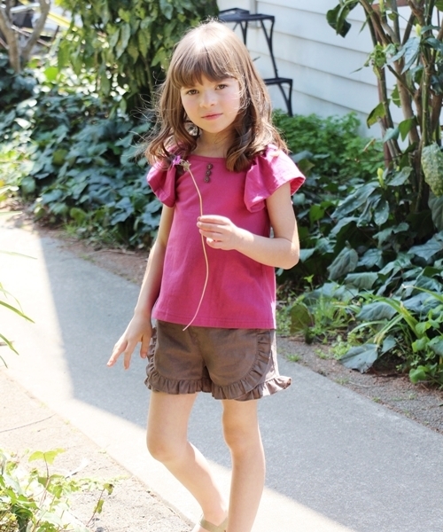 Rora（ローラ）の「Rora リリア チュニックｔ（Tシャツ/カットソー・キッズ・マスタード/プラム・110cm/100cm/120cm/90㎝/130cm/140cm/150cm）」の3枚目の写真