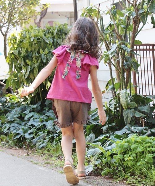 Rora（ローラ）の「Rora リリア チュニックｔ（Tシャツ/カットソー・キッズ・マスタード/プラム・110cm/100cm/120cm/90㎝/130cm/140cm/150cm）」の4枚目の写真