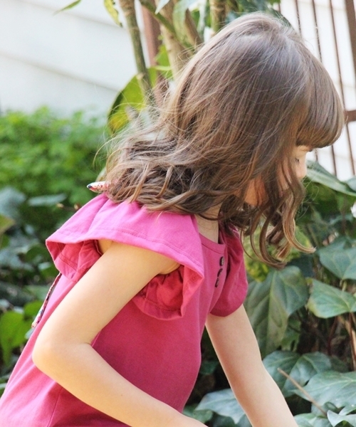 Rora（ローラ）の「Rora リリア チュニックｔ（Tシャツ/カットソー・キッズ・マスタード/プラム・110cm/100cm/120cm/90㎝/130cm/140cm/150cm）」の5枚目の写真