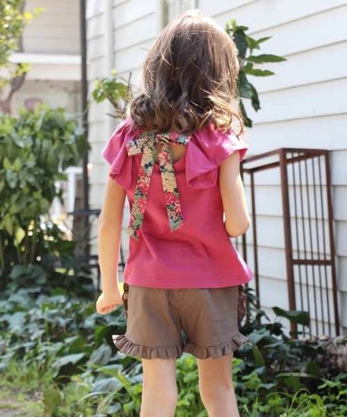 Rora（ローラ）の「Rora リリア チュニックｔ（Tシャツ/カットソー・キッズ・マスタード/プラム・110cm/100cm/120cm/90㎝/130cm/140cm/150cm）」の6枚目の写真