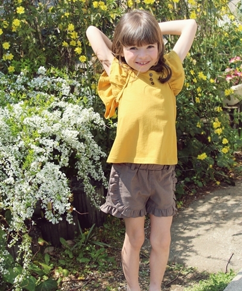 Rora（ローラ）の「Rora リリア チュニックｔ（Tシャツ/カットソー・キッズ・マスタード/プラム・110cm/100cm/120cm/90㎝/130cm/140cm/150cm）」の10枚目の写真