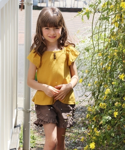 Rora（ローラ）の「Rora リリア チュニックｔ（Tシャツ/カットソー・キッズ・マスタード/プラム・110cm/100cm/120cm/90㎝/130cm/140cm/150cm）」の11枚目の写真