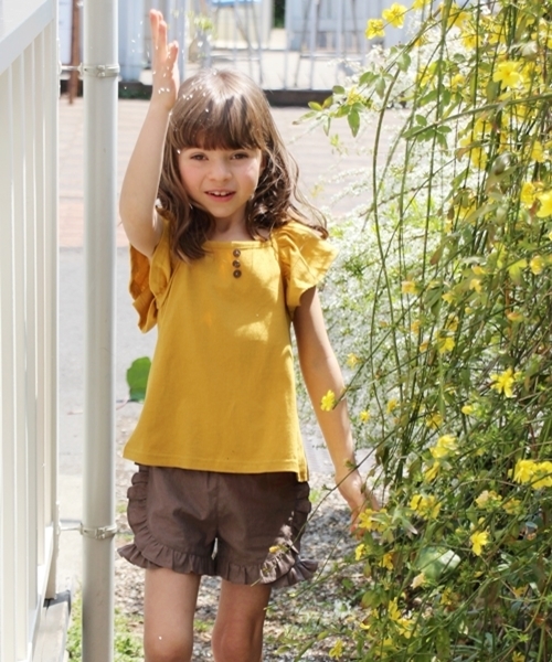 Rora（ローラ）の「Rora リリア チュニックｔ（Tシャツ/カットソー・キッズ・マスタード/プラム・110cm/100cm/120cm/90㎝/130cm/140cm/150cm）」の12枚目の写真