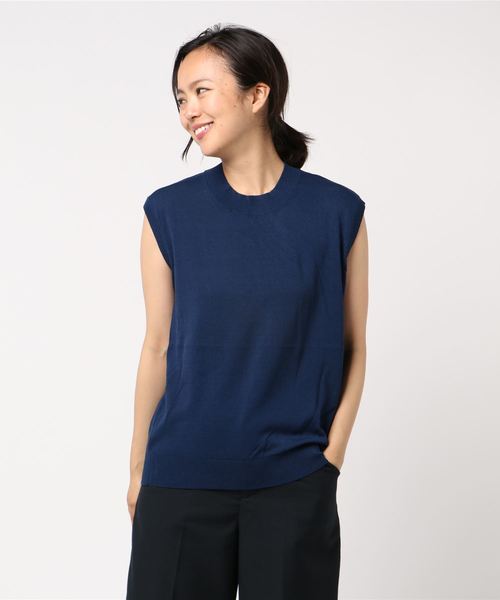 AMERICAN HOLIC(アメリカンホリック)の「・ハイネックニットノースリーブプルオーバー *(ニット/セーター・レディース・ブラック/ベージュ/ブラウン/イエロー/キャメル/グリーン/ブルー/その他7/ブルー系その他2・L/M)」の6枚目の写真