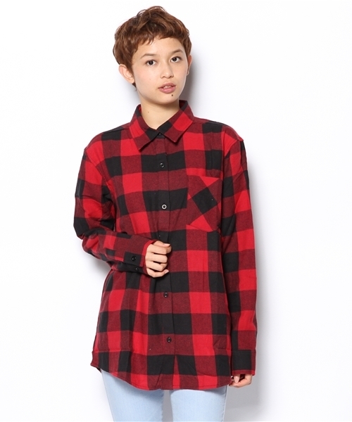 WEGO（ウィゴー）の「WEGO/ブロックチェックBIGシャツ（シャツ/ブラウス・レディース・ホワイト/ブルー/イエロー/レッド・FREE）」の14枚目の写真