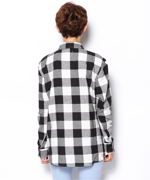 WEGO（ウィゴー）の「WEGO/ブロックチェックBIGシャツ（シャツ/ブラウス・レディース・ホワイト/ブルー/イエロー/レッド・FREE）」の7枚目の写真