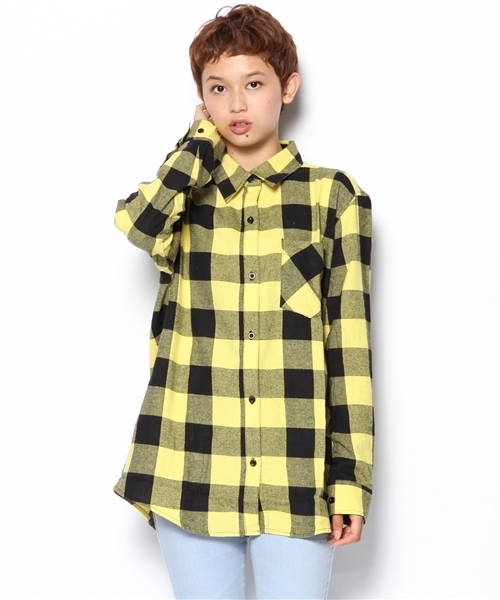 WEGO（ウィゴー）の「WEGO/ブロックチェックBIGシャツ（シャツ/ブラウス・レディース・ホワイト/ブルー/イエロー/レッド・FREE）」の19枚目の写真
