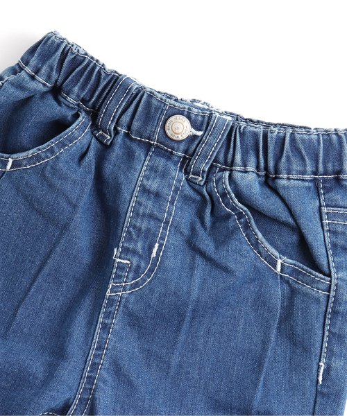 apres les cours（アプレレクール）の「テーパードデニムパンツ 10分丈（デニムパンツ・キッズ・ネイビー/ブルー・130/140/120/80/100/110/90）」の15枚目の写真