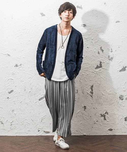 MinoriTY（マイノリティ）の「ベロアカーディガン（カーディガン/ボレロ・メンズ・杢グレー/ワイン/キャメル/ダークブルー・M/L）」の16枚目の写真