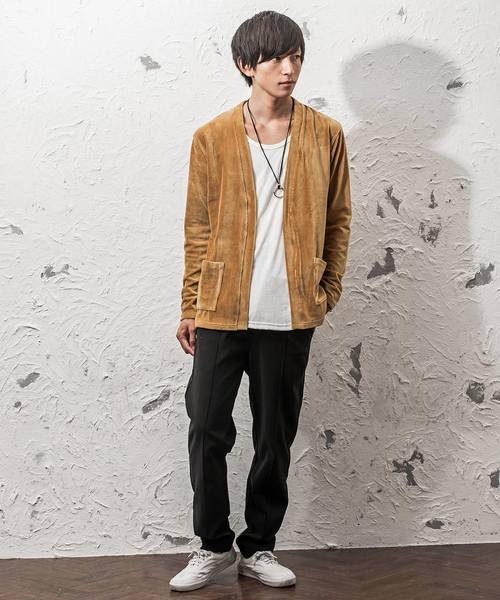 MinoriTY（マイノリティ）の「ベロアカーディガン（カーディガン/ボレロ・メンズ・杢グレー/ワイン/キャメル/ダークブルー・M/L）」の17枚目の写真