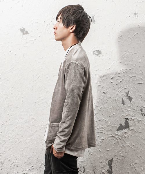 MinoriTY（マイノリティ）の「ベロアカーディガン（カーディガン/ボレロ・メンズ・杢グレー/ワイン/キャメル/ダークブルー・M/L）」の19枚目の写真