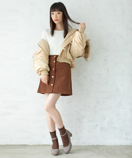 WEGO（ウィゴー）の「WEGO/ケーブル編みソックス（ソックス/靴下・レディース・ダークグリーン/レッド/ブラック/グレー/ブラウン/パープル/マスタード/ピンク/ホワイト・FREE）」の12枚目の写真