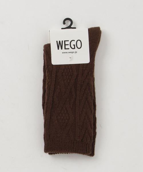 WEGO（ウィゴー）の「WEGO/ケーブル編みソックス（ソックス/靴下・レディース・ダークグリーン/レッド/ブラック/グレー/ブラウン/パープル/マスタード/ピンク/ホワイト・FREE）」の5枚目の写真