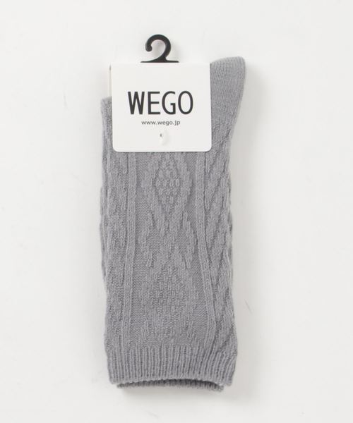 WEGO（ウィゴー）の「WEGO/ケーブル編みソックス（ソックス/靴下・レディース・ダークグリーン/レッド/ブラック/グレー/ブラウン/パープル/マスタード/ピンク/ホワイト・FREE）」の4枚目の写真