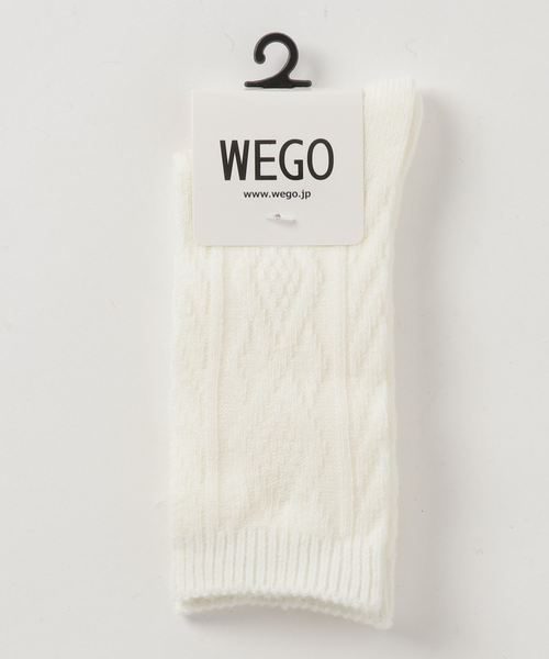 WEGO（ウィゴー）の「WEGO/ケーブル編みソックス（ソックス/靴下・レディース・ダークグリーン/レッド/ブラック/グレー/ブラウン/パープル/マスタード/ピンク/ホワイト・FREE）」の2枚目の写真