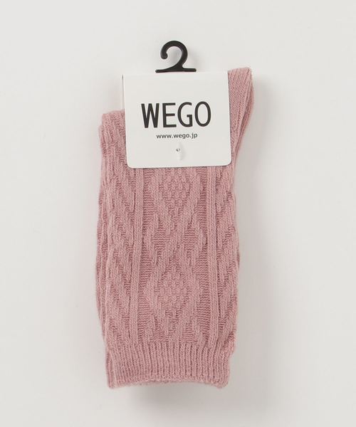 WEGO（ウィゴー）の「WEGO/ケーブル編みソックス（ソックス/靴下・レディース・ダークグリーン/レッド/ブラック/グレー/ブラウン/パープル/マスタード/ピンク/ホワイト・FREE）」の8枚目の写真