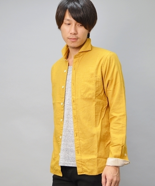 SHIPS JET BLUE(シップスジェットブルー)の「JB: Wフェイス/ホリゾンタルカラーシャツ 13AW(シャツ/ブラウス・メンズ・ナチュラル/イエロー・SMALL/MEDIUM/LARGE)」の1枚目の写真