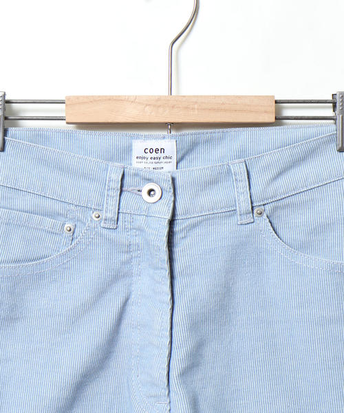 coen（コーエン）の「コーデュロイハイウエスト5ポケットパンツ（その他パンツ・レディース・オフホワイト/ライトブルー/ライラック・MEDIUM/SMALL/LARGE）」の13枚目の写真