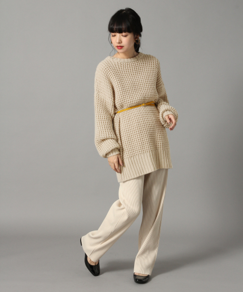 LOWRYS FARM（ローリーズファーム）の「カットリブパンツ　824433（その他パンツ・レディース・ブラック/アイボリー/ブルー/ベージュ・FREE）」の11枚目の写真